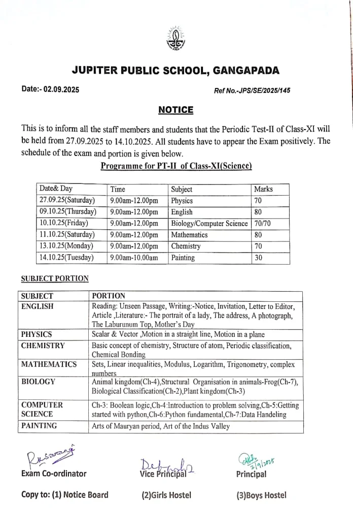 Notice-JPS-SE-2025-145-PT2-Class-XI-Science.jpeg